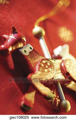 Stock Photography - Close-up of a reindeer shaped Christmas decoration. Fotosearch