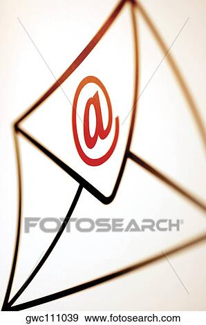 Close-up of 'at' symbol on an envelope View Large Photo Image Stock Photo - Close-up of 'at' symbol on an envelope. Fotosearch