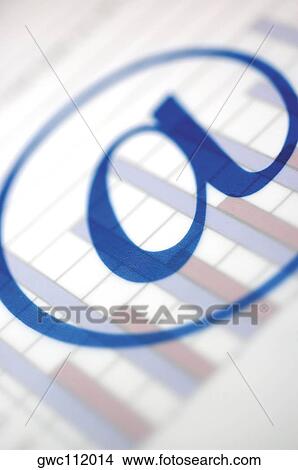 Close-up of an 'at' symbol on a barograph View Large Photo Image Picture - Close-up of an 'at' symbol on a barograph. Fotosearch