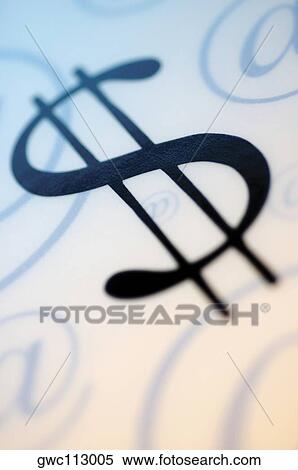 Stock Photography - Close-up of a dollar sign with an 'at' symbols. Fotosearch