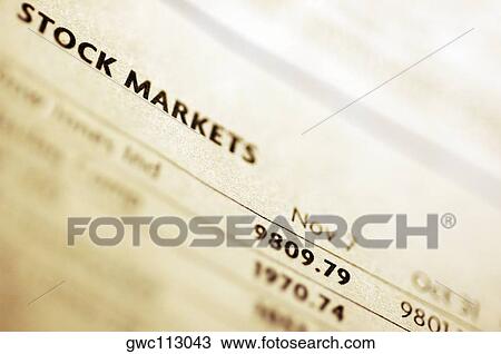 Stock Image - Close-up of a financial page. Fotosearch