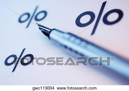 Close-up of a fountain pen and percentage signs View Large Photo Image Picture - Close-up of a fountain pen and percentage signs. Fotosearch
