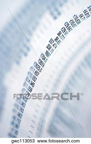 Stock Image - Close-up of currency exchange rates. Fotosearch