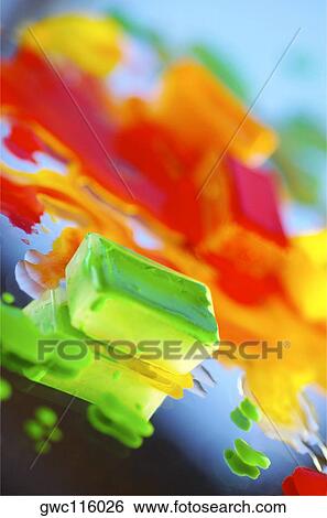 Close-up of a watercolor paint cube View Large Photo Image Stock Photograph - Close-up of a watercolor paint cube. Fotosearch