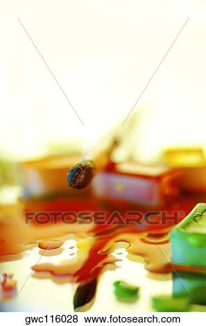 Close-up of watercolor paint cubes and a paintbrush View Large Photo Image Stock Photo - Close-up of watercolor paint cubes and a paintbrush. Fotosearch