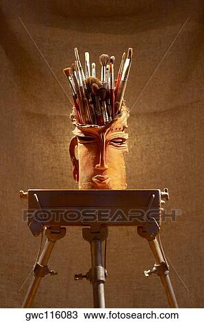 Low angle view of paintbrushes in a holder View Large Photo Image Stock Image - Low angle view of paintbrushes in a holder. Fotosearch