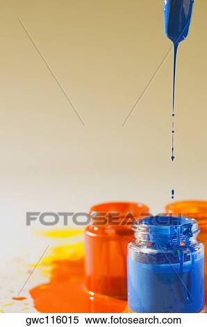 Paint dripping from a paintbrush into a bottle of paint View Large Photo Image Stock Photography - Paint dripping from a paintbrush into a bottle of paint. Fotosearch