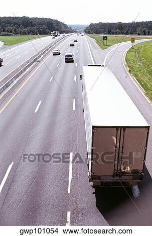 Picture - Trucks on Highway in Maryland. Fotosearch