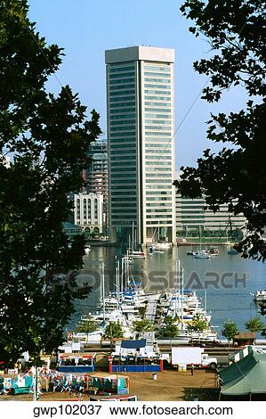 Baltimore harbor and World Trade Center in the background, Maryland View Large Photo Image Stock Photo - Baltimore harbor and World Trade Center in the background, Maryland. Fotosearch