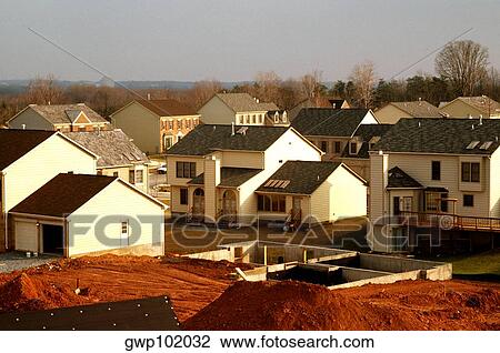 New homes and one under construction in Montgomery County, MD View Large Photo Image Stock Image - New homes and one under construction in Montgomery County, MD. Fotosearch