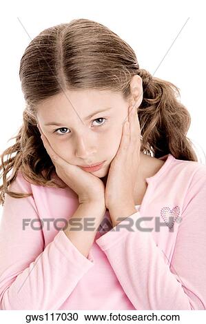 Portrait of a girl looking sad View Large Photo Image Stock Image - Portrait of a girl looking sad. Fotosearch