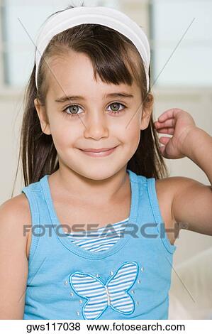 Portrait of a girl smiling View Large Photo Image Stock Photo - Portrait of a girl smiling. Fotosearch