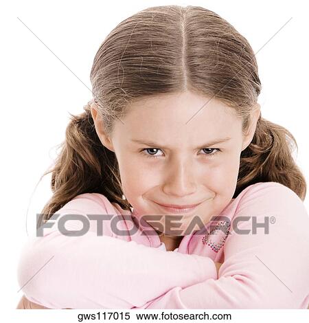 Portrait of a girl with her arms folded View Large Photo Image Stock Photography - Portrait of a girl with her arms folded. Fotosearch