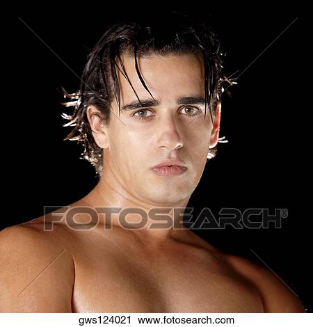 Portrait of a bare-chested young man View Large Photo Image Stock Image - Portrait of a bare-chested young man. Fotosearch