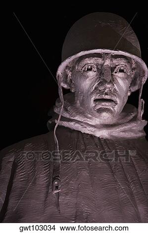 Picture - Close-up of a statue of army soldiers, Korean War Memorial, Washington DC, USA. Fotosearch