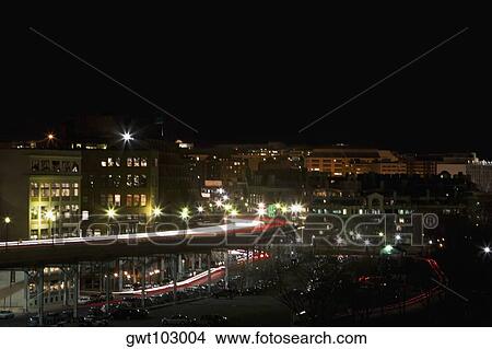 High angle view of a city lit up at night, Washington DC, USA View Large Photo Image Picture - High angle view of a city lit up at night, Washington DC, USA. Fotosearch