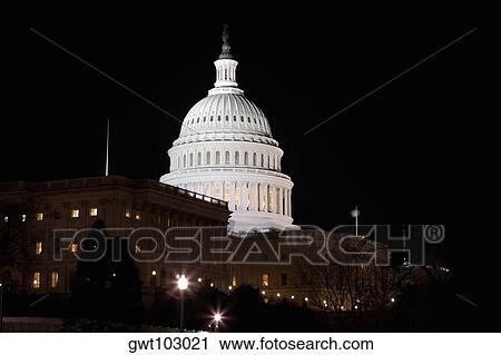 Low angle view of a government building lit up at night, Capitol Building, Washington DC, USA View Large Photo Image Stock Image - Low angle view of a government building lit up at night, Capitol Building, Washington DC, USA. Fotosearch