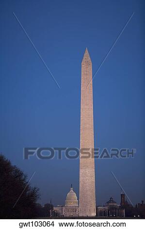 Picture - Low angle view of a tower, Washington Monument, Washington DC, USA. Fotosearch