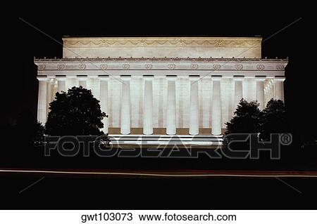 Memorial building lit up at night, Lincoln Memorial, Washington DC, USA View Large Photo Image Stock Image - Memorial building lit up at night, Lincoln Memorial, Washington DC, USA. Fotosearch