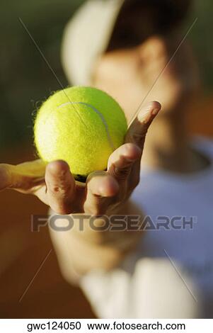 Close-up of a woman's hand holding a tennis ball View Large Photo Image Stock Image - Close-up of a woman's hand holding a tennis ball. Fotosearch