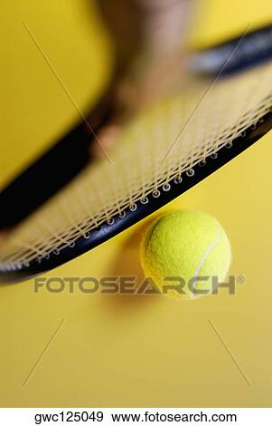 High angle view of a tennis racket and a tennis ball View Large Photo Image Stock Photo - High angle view of a tennis racket and a tennis ball. Fotosearch