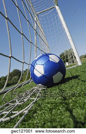Close-up of a soccer ball in a net View Large Photo Image Stock Image - Close-up of a soccer ball in a net. Fotosearch