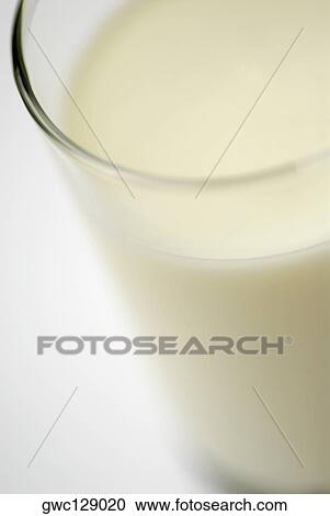 Stock Image - Close-up of a glass of milk. Fotosearch