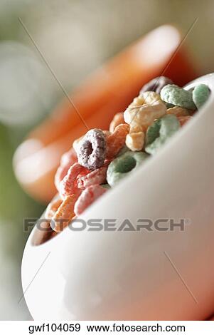 Close-up of a bowl of breakfast cereal View Large Photo Image Stock Photo - Close-up of a bowl of breakfast cereal. Fotosearch