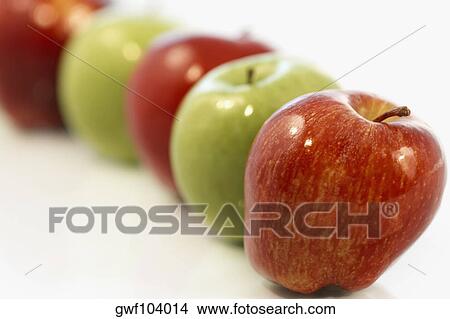 Picture - Close-up of an array of red and green apples. Fotosearch