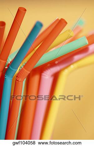 Stock Photo - Close-up of drinking straws. Fotosearch