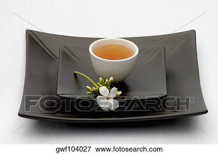 Stock Photo - High angle view of a cup of tea. Fotosearch