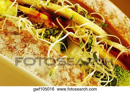Stock Photograph - Close-up of a sandwich on a plate. Fotosearch