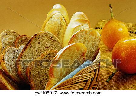 Close-up of bread and fruits View Large Photo Image Stock Photo - Close-up of bread and fruits. Fotosearch