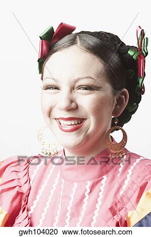 Stock Image - Portrait of a teenage girl smiling. Fotosearch