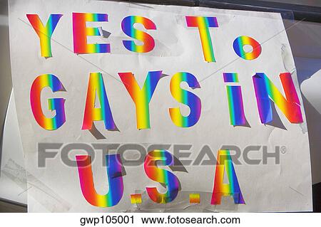 Close-up of a gay rights protest banner View Large Photo Image Stock Image - Close-up of a gay rights protest banner. Fotosearch