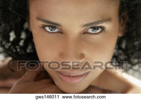 Stock Image - Portrait of a young woman. Fotosearch