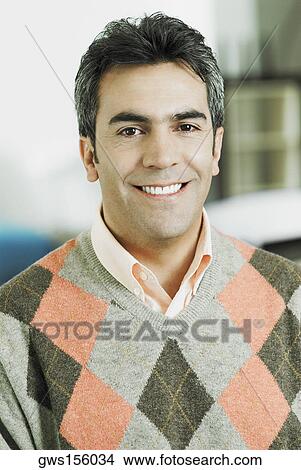 Picture - Portrait of a mature man smiling. Fotosearch
