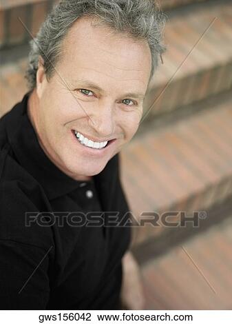 Stock Image - Portrait of a mature man smiling. Fotosearch
