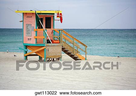 Lifeguard hut on the beach View Large Photo Image Stock Image - Lifeguard hut on the beach. Fotosearch