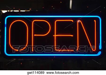 Close-up of a neon sign View Large Photo Image Stock Photo - Close-up of a neon sign. Fotosearch