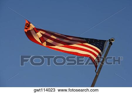Stock Image - Close-up of the American flag. Fotosearch