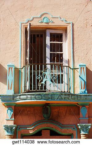 Stock Photo - Low angle view of a balcony. Fotosearch