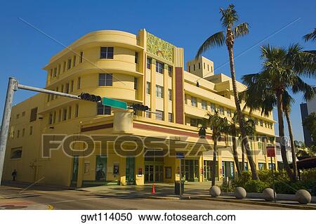 Low angle view of a building on the roadside, Miami, Florida, USA View Large Photo Image Stock Image - Low angle view of a building on the roadside, Miami, Florida, USA. Fotosearch