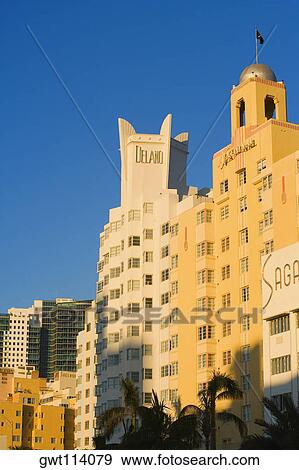 Low angle view of buildings, Miami, Florida, USA View Large Photo Image Stock Photo - Low angle view of buildings, Miami, Florida, USA. Fotosearch