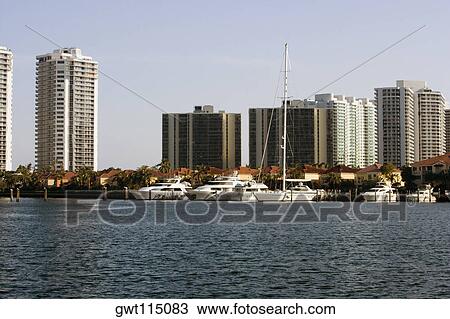 Yachts moored at a dock, Miami, Florida, USA View Large Photo Image Stock Image - Yachts moored at a dock, Miami, Florida, USA. Fotosearch