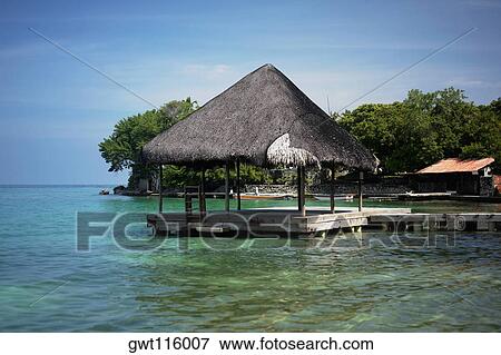 Gazebo in the sea View Large Photo Image Stock Photo - Gazebo in the sea. Fotosearch
