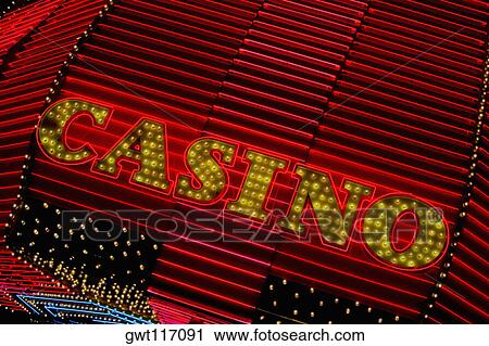 Stock Image - Close-up of a casino sign, Las Vegas, Nevada, USA. Fotosearch