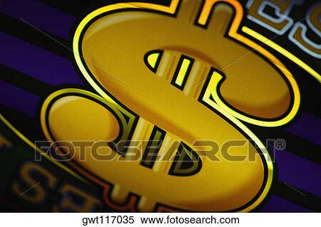 Stock Photography - Close-up of a dollar sign on a slot machine in a casino, Las Vegas, Nevada, USA. Fotosearch