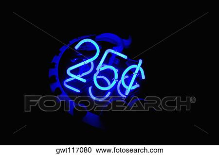 Stock Image - Close-up of a neon sign board, Las Vegas, Nevada, USA. Fotosearch