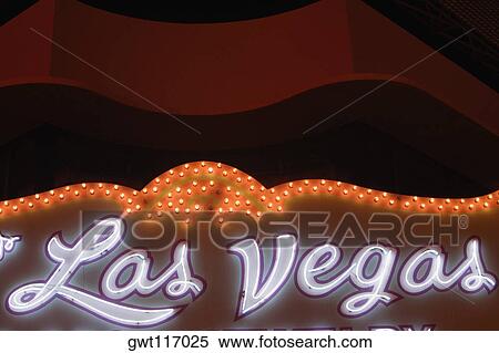 Stock Photography - Close-up of a neon signboard, Las Vegas, Nevada, USA. Fotosearch